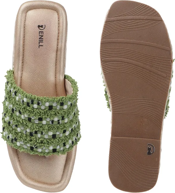 Green_Fabric_Heels_For_Women