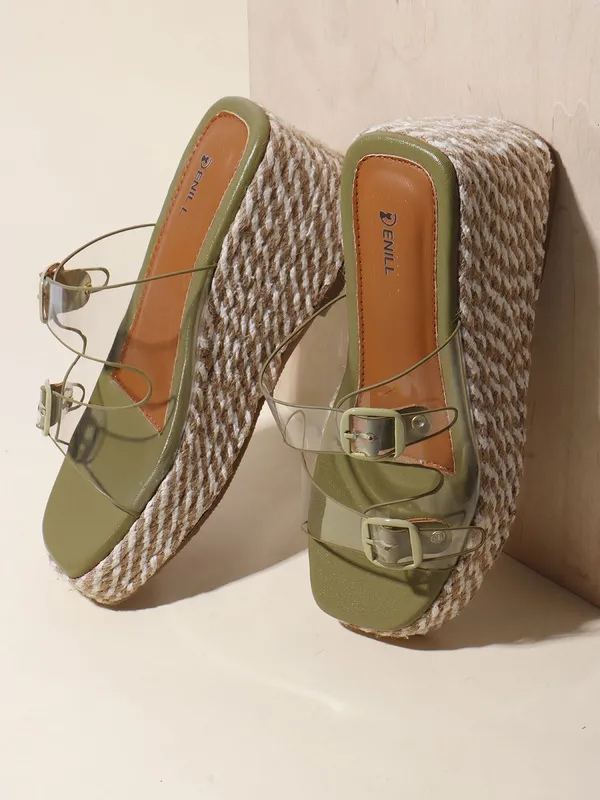 Green_Fabric_Heels_For_Women