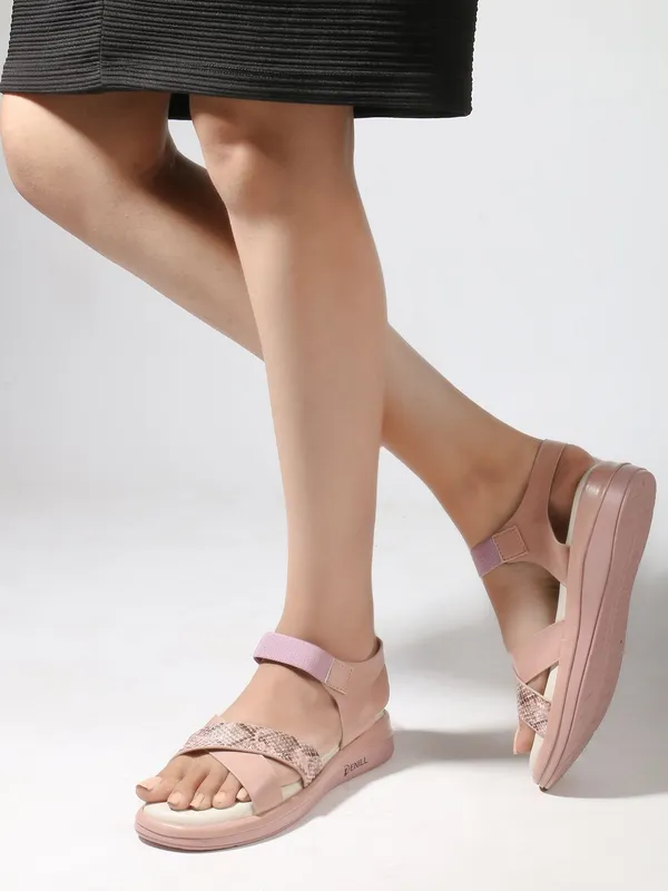 Pink_Synthetic_Leather_Wedges_For_Women