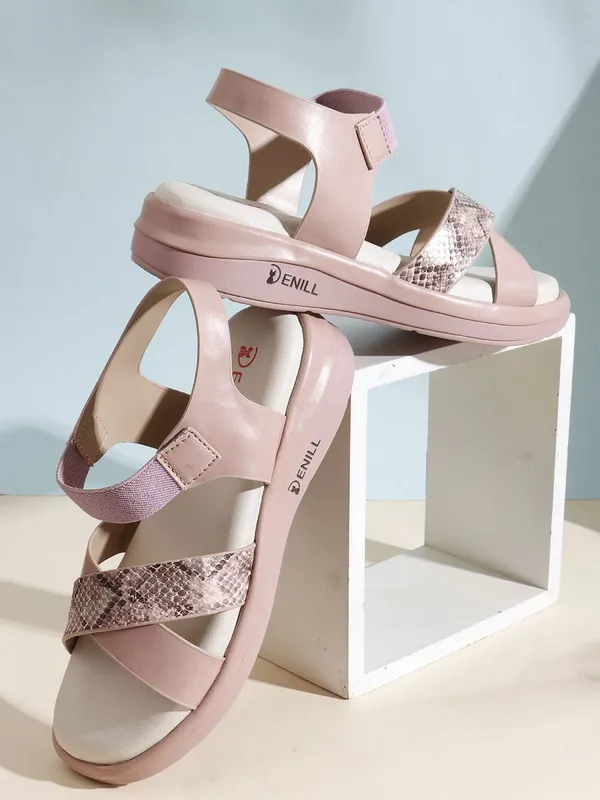 Pink_Synthetic_Leather_Wedges_For_Women
