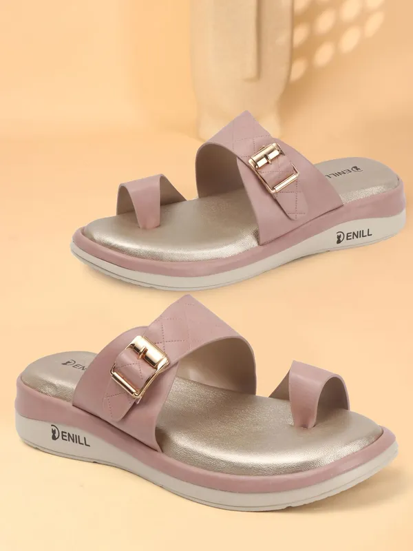 Pink_Synthetic_Leather_Heels_For_Women