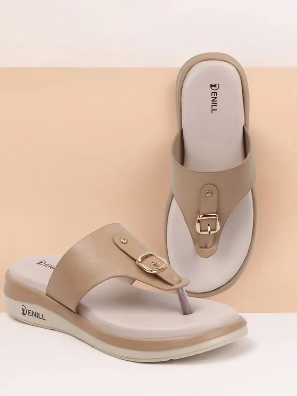 Beige_Synthetic_Leather_Heels_For_Women