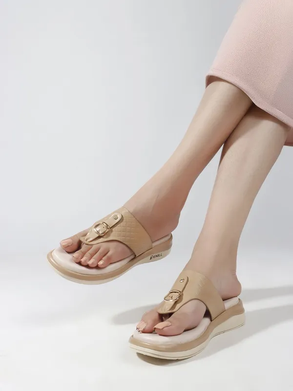 Beige_Synthetic_Leather_Heels_For_Women