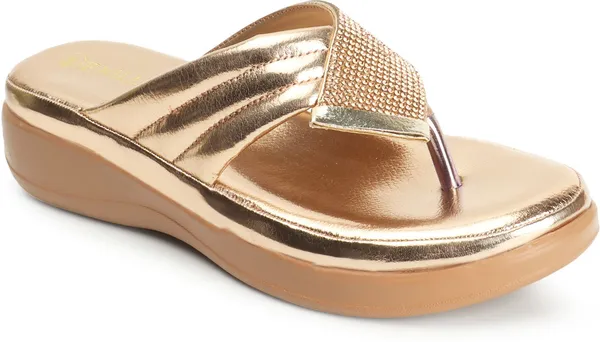 Gold_Synthetic_Leather_Heels_For_Women