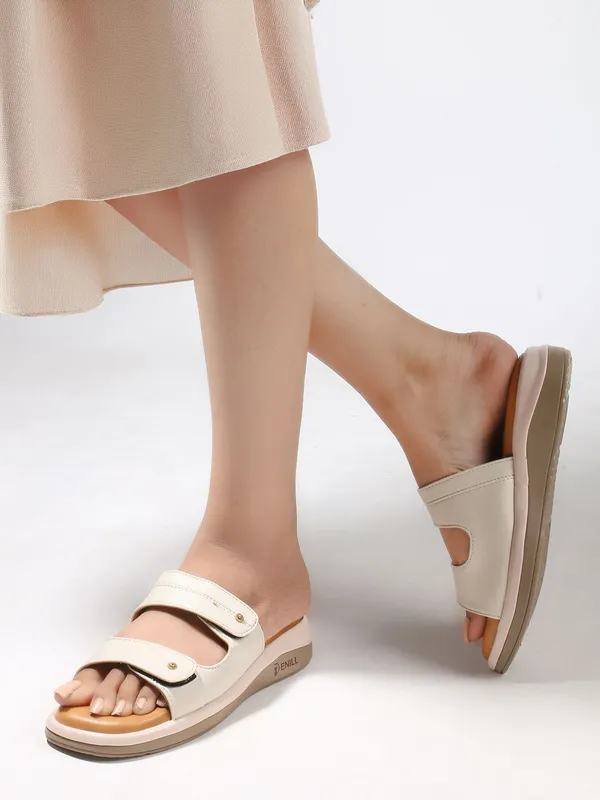 Beige_Synthetic_Leather_Wedges_For_Women