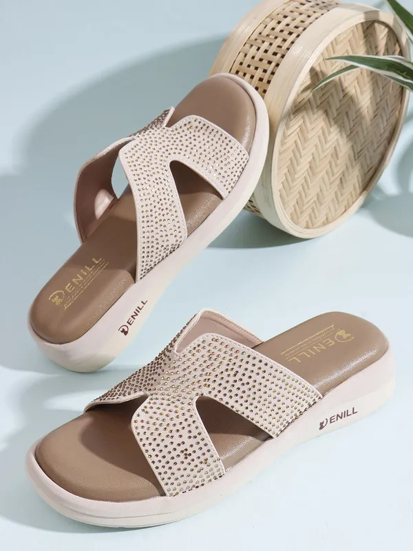 Beige_Synthetic_Leather_Wedges_For_Women