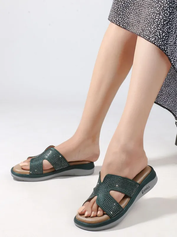 Green_Synthetic_Leather_Wedges_For_Women
