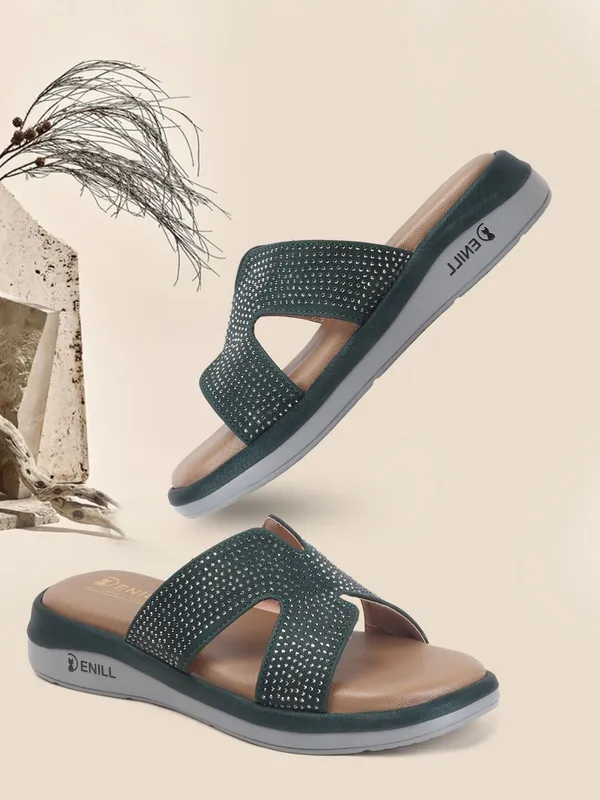 Green_Synthetic_Leather_Wedges_For_Women
