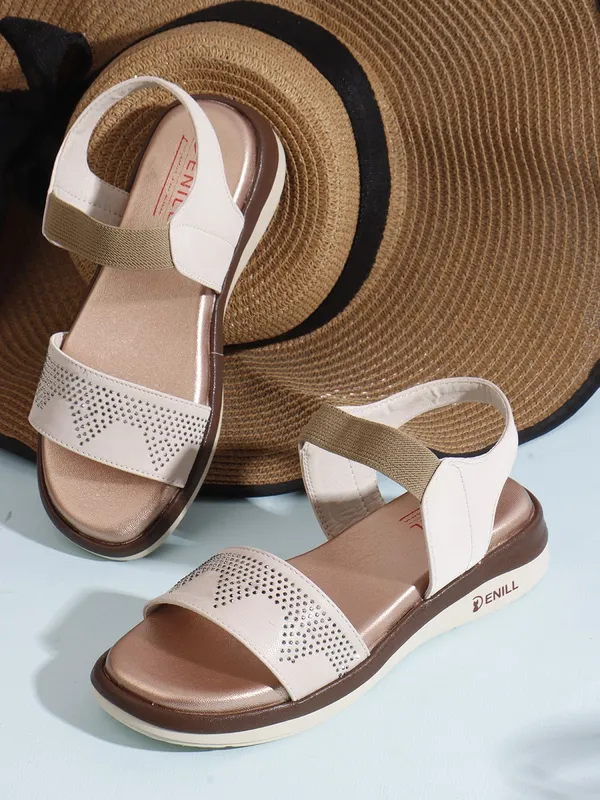 Beige_Synthetic_Leather_Wedges_For_Women