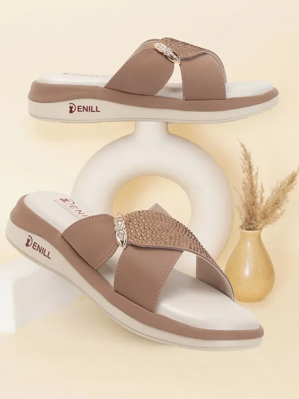 Beige_Synthetic_Leather_Wedges_For_Women