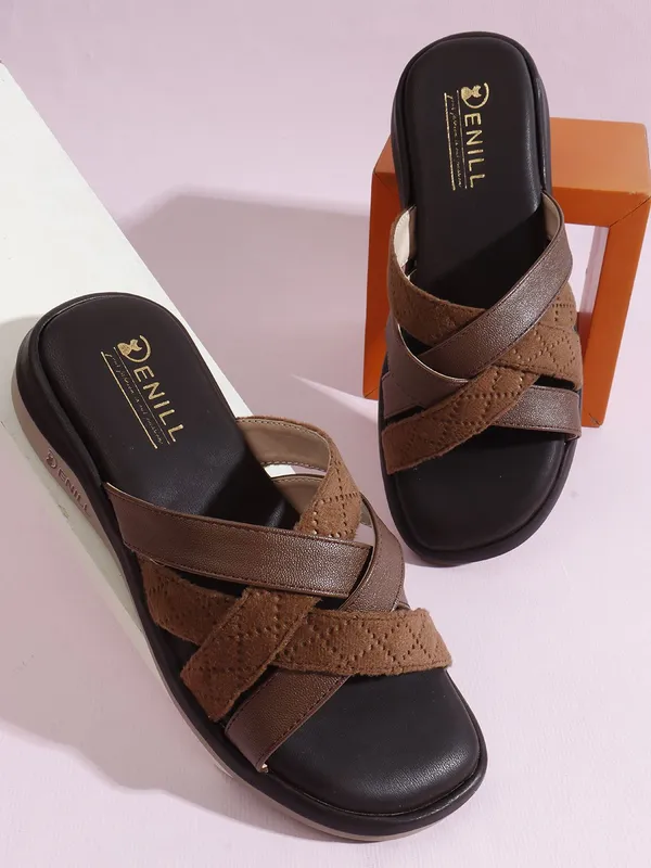 Brown_Synthetic_Leather_Wedges_For_Women