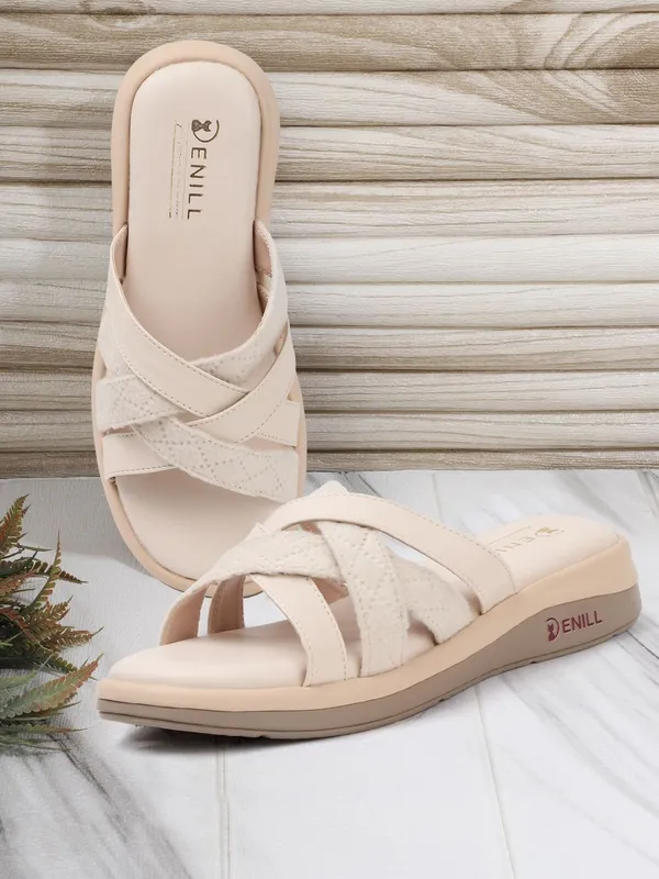 Beige_Synthetic_Leather_Wedges_For_Women