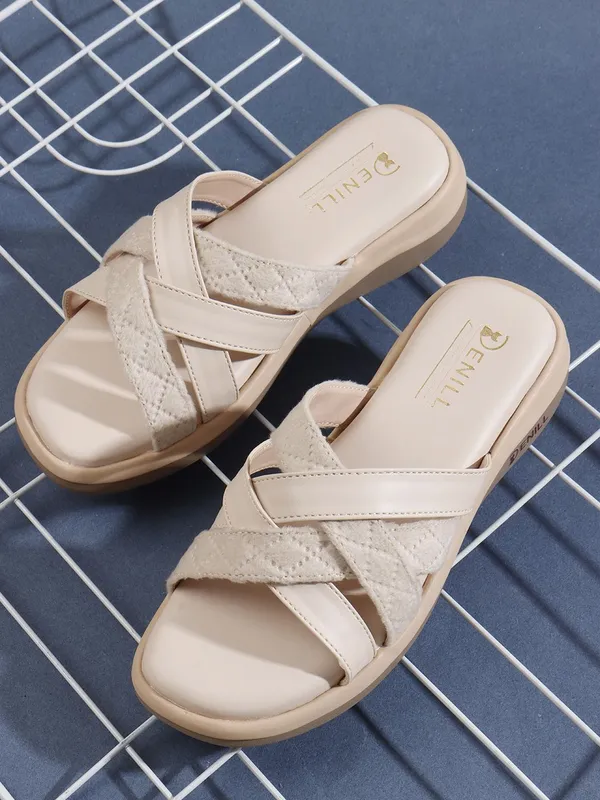 Beige_Synthetic_Leather_Wedges_For_Women