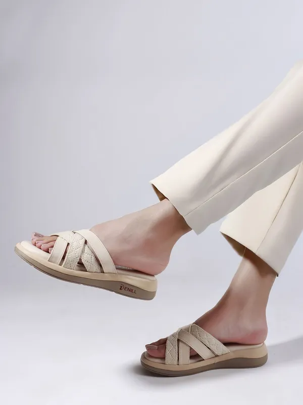 Beige_Synthetic_Leather_Wedges_For_Women