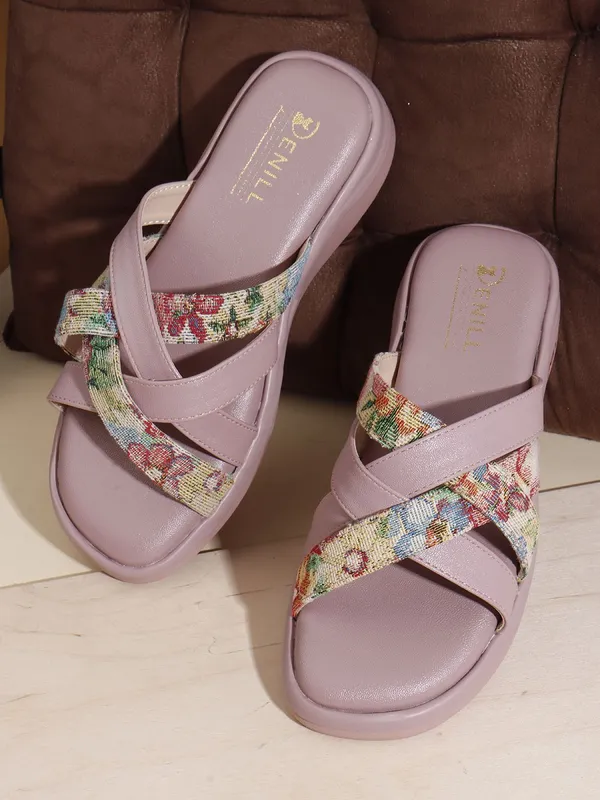 Pink_Synthetic_Leather_Wedges_For_Women