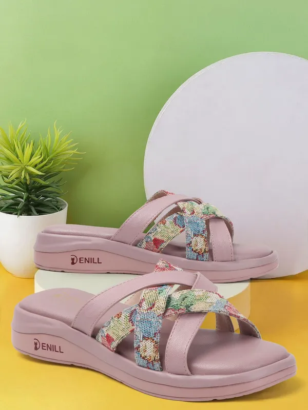 Pink_Synthetic_Leather_Wedges_For_Women
