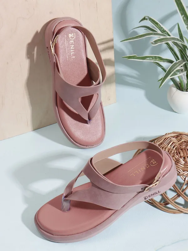 Pink_Synthetic_Leather_Wedges_For_Women