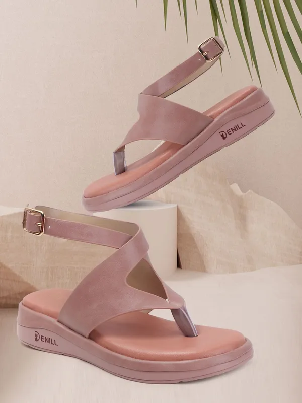 Pink_Synthetic_Leather_Wedges_For_Women