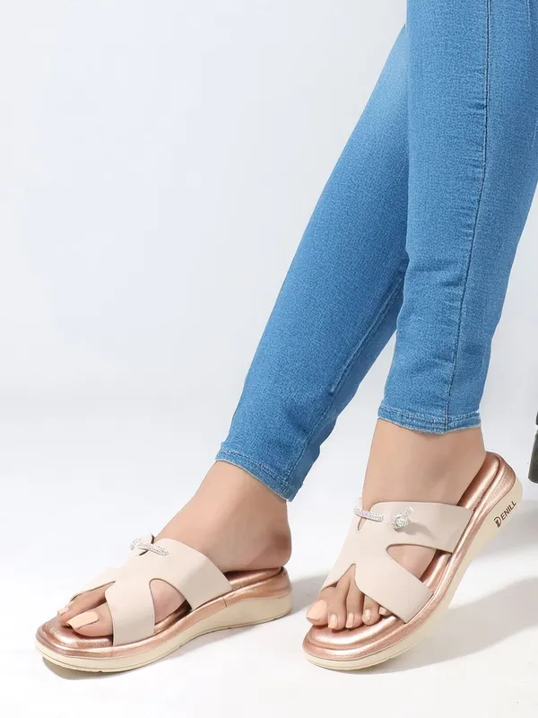 Beige_Synthetic_Leather_Wedges_For_Women