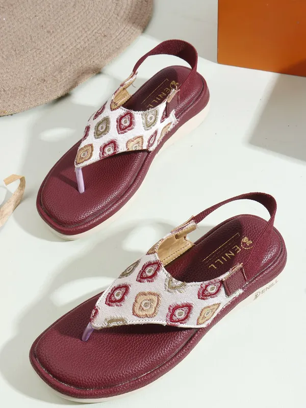 Maroon_Synthetic_Leather_Wedges_For_Women