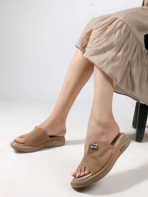 Beige_Synthetic_Leather_Wedges_For_Women