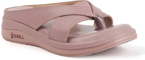 Pink_Synthetic_Leather_Wedges_For_Women