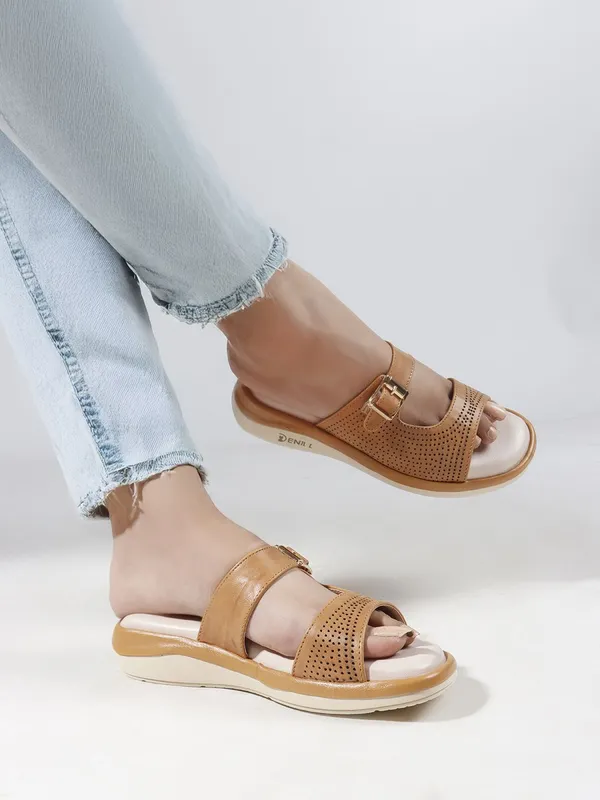Beige_Synthetic_Leather_Wedges_For_Women