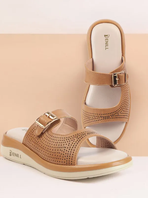 Beige_Synthetic_Leather_Wedges_For_Women