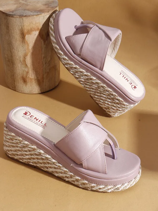 Pink_Synthetic_Leather_Wedges_For_Women