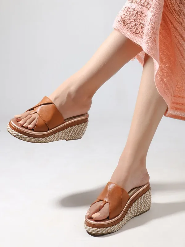 Brown_Synthetic_Leather_Wedges_For_Women