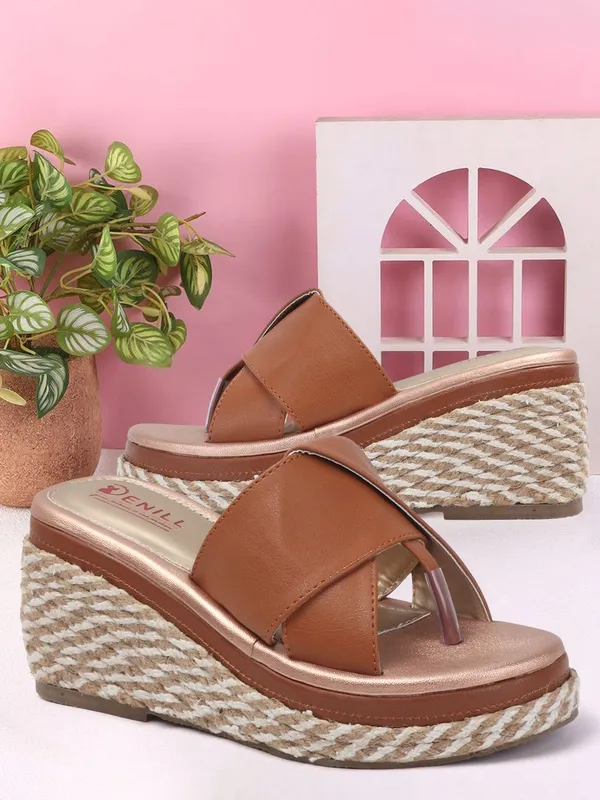 Brown_Synthetic_Leather_Wedges_For_Women
