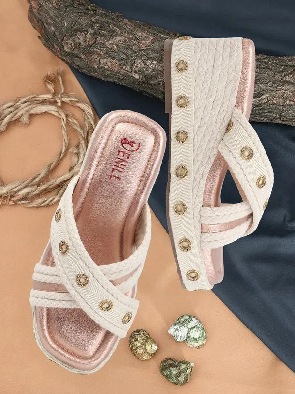 Pink_Synthetic_Leather_Wedges_For_Women