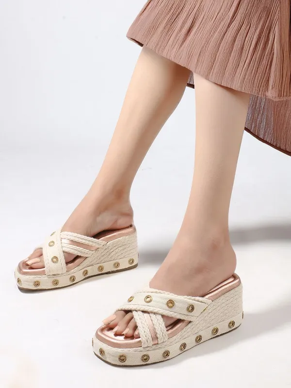 Pink_Synthetic_Leather_Wedges_For_Women