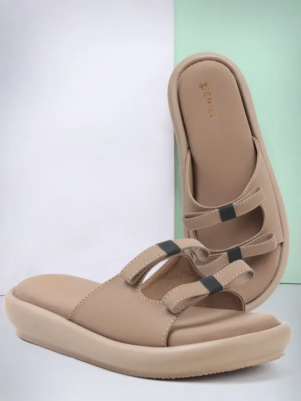 Beige_Synthetic_Leather_Wedges_For_Women