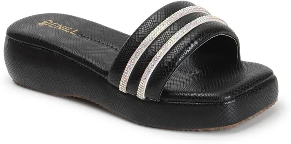 Black_Synthetic_Leather_Wedges_For_Women