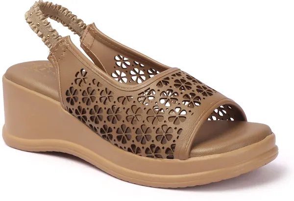 Beige_Synthetic_Leather_Wedges_For_Women