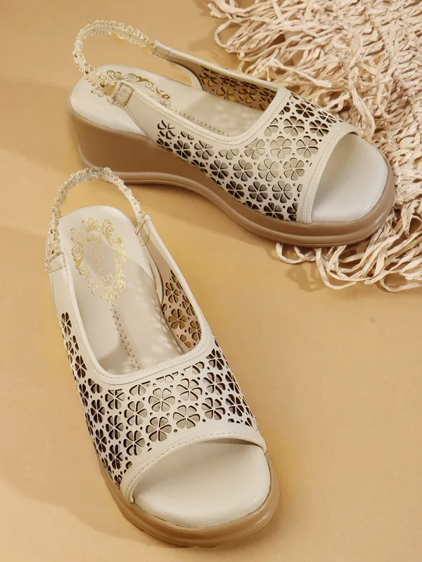 Beige_Synthetic_Leather_Wedges_For_Women