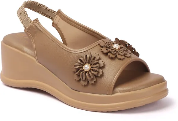 Beige_Synthetic_Leather_Wedges_For_Women