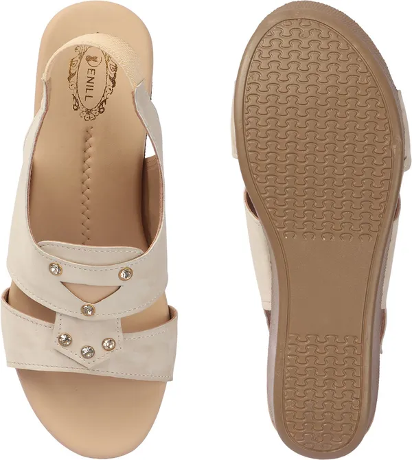 Beige_Synthetic_Leather_Wedges_For_Women