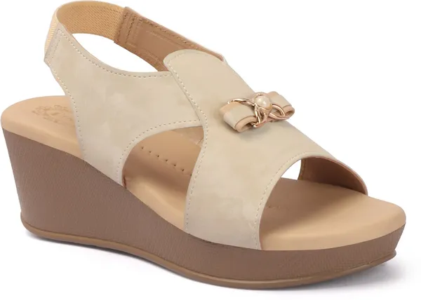 Beige_Synthetic_Leather_Wedges_For_Women