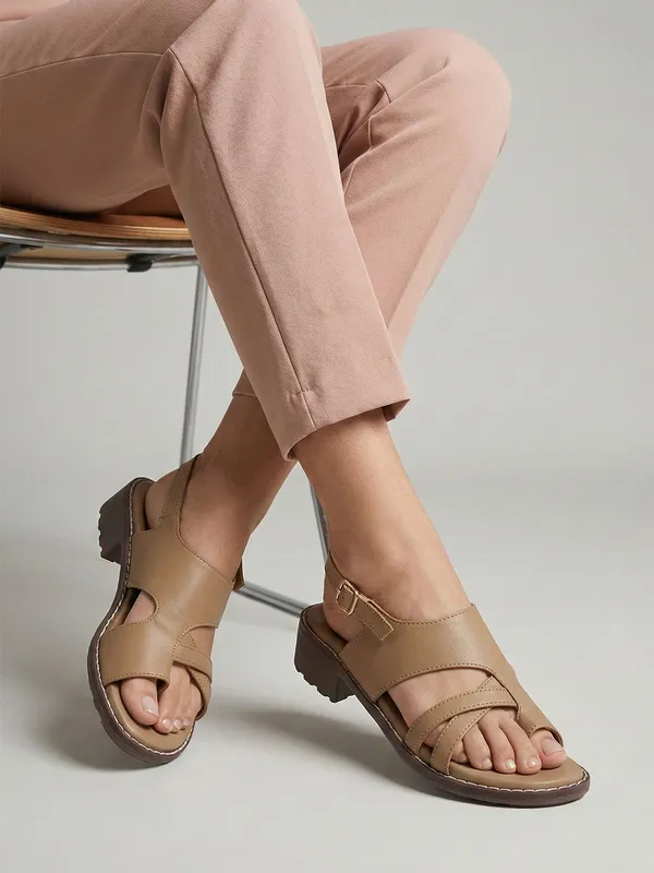 Beige_Synthetic_Leather_Wedges_For_Women