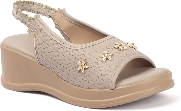 Grey_Synthetic_Leather_Wedges_For_Women