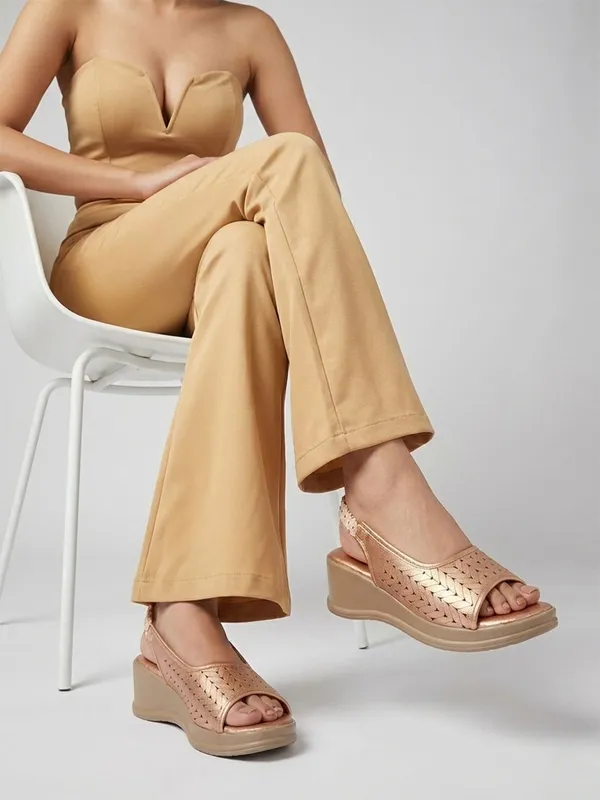 Gold_Synthetic_Leather_Wedges_For_Women