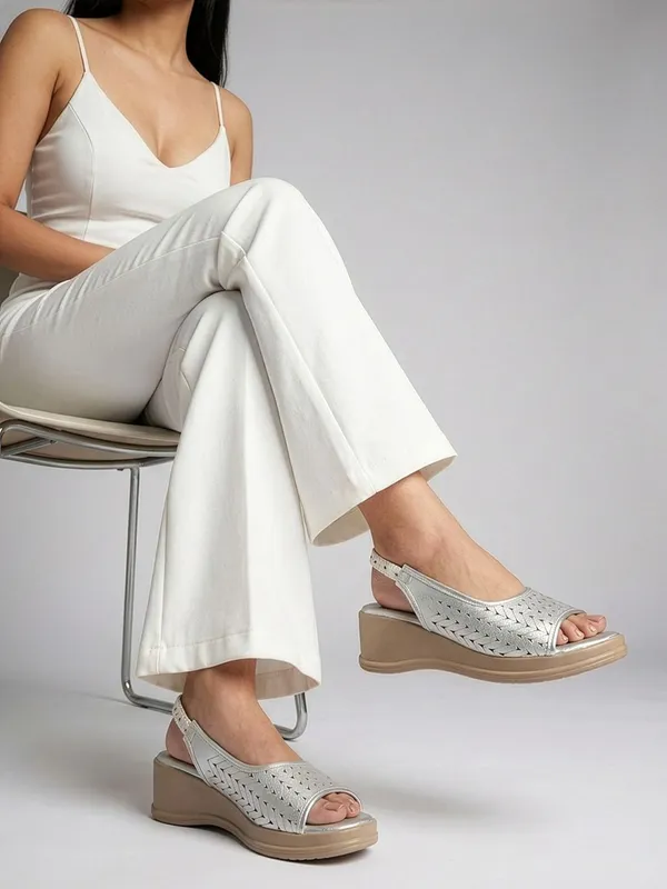 Silver_Synthetic_Leather_Wedges_For_Women