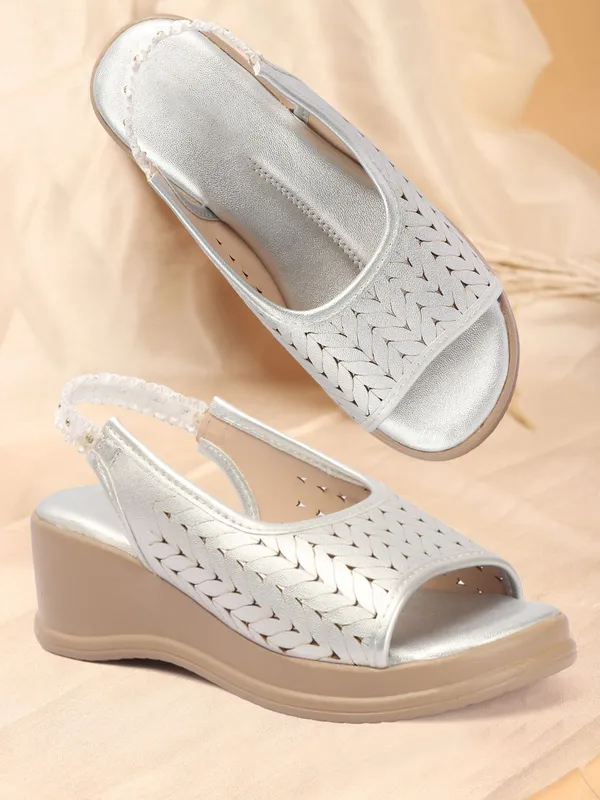 Silver_Synthetic_Leather_Wedges_For_Women