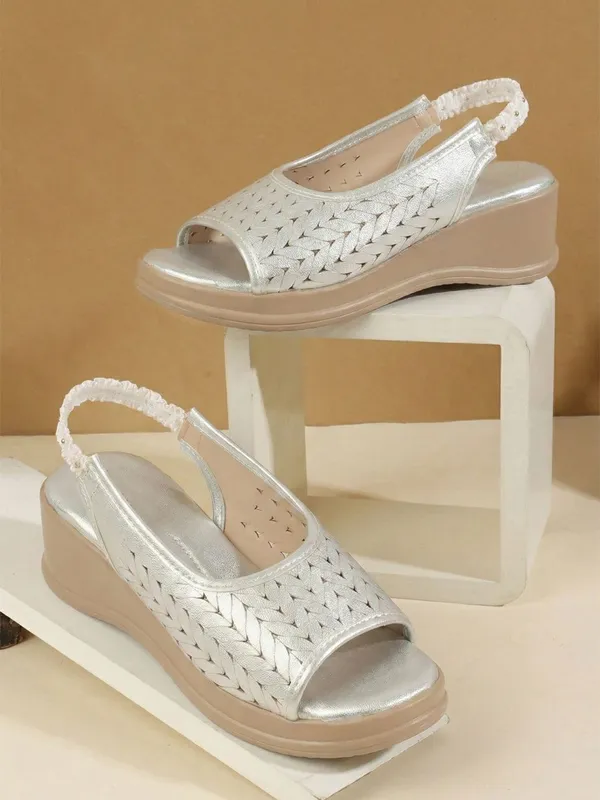 Silver_Synthetic_Leather_Wedges_For_Women
