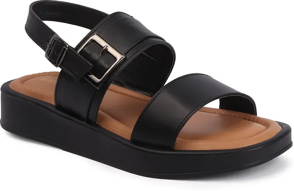 Black_Synthetic_Leather_Flats_For_Women
