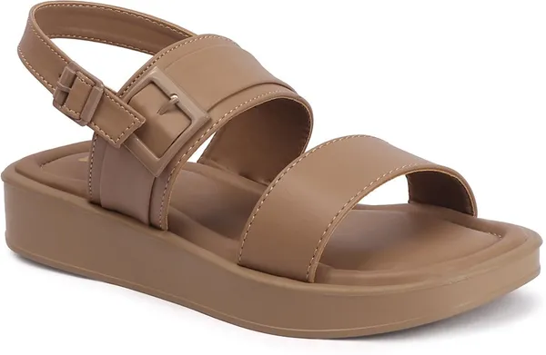 Beige_Synthetic_Leather_Flats_For_Women