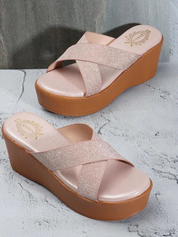 Pink_Synthetic_Wedges_For_Women
