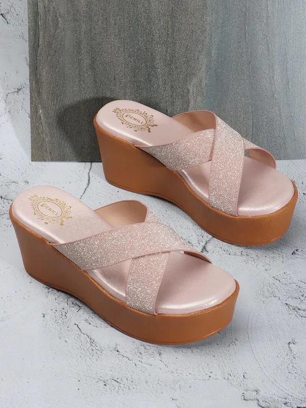Pink_Synthetic_Wedges_For_Women